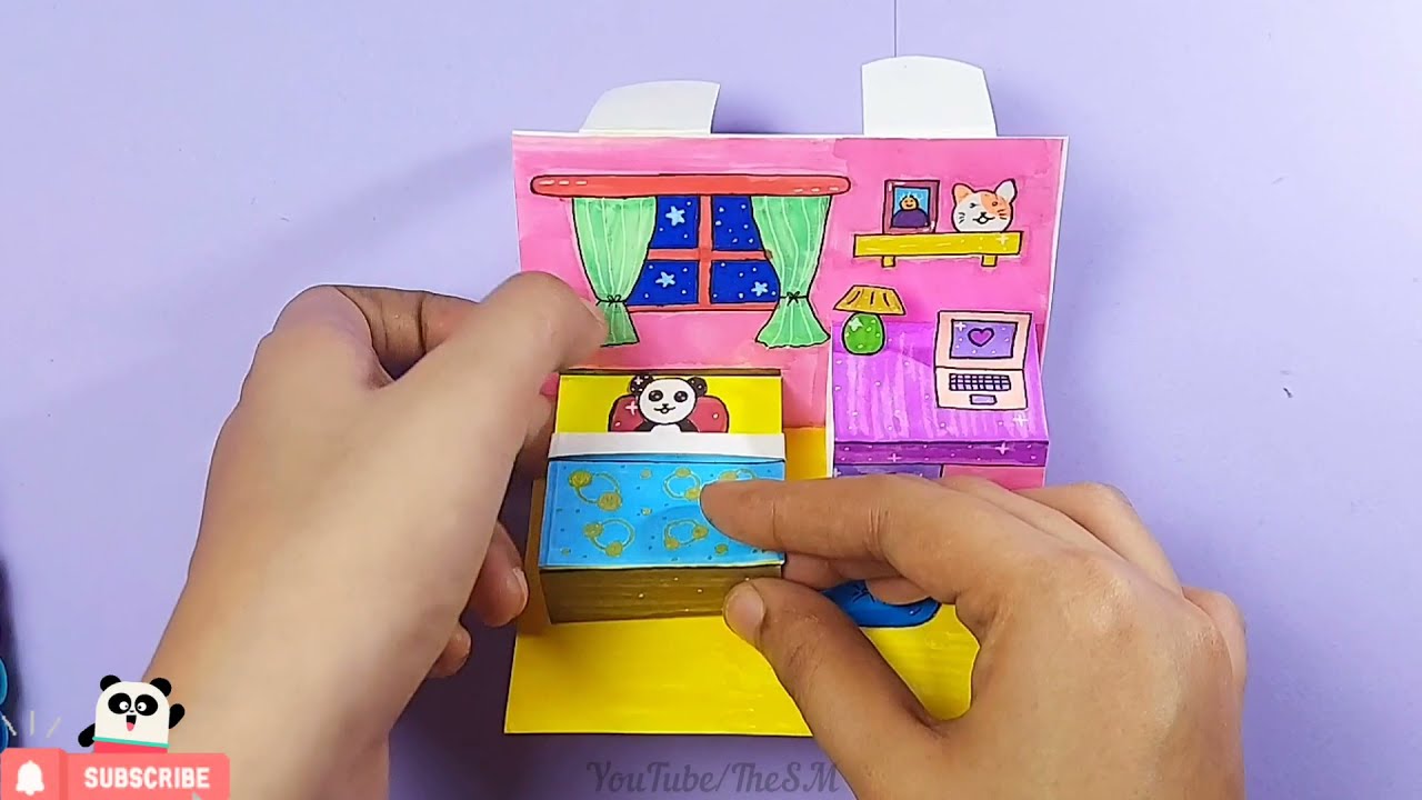 How To Make pop up paper doll house | DIY pop up paper doll house very ...