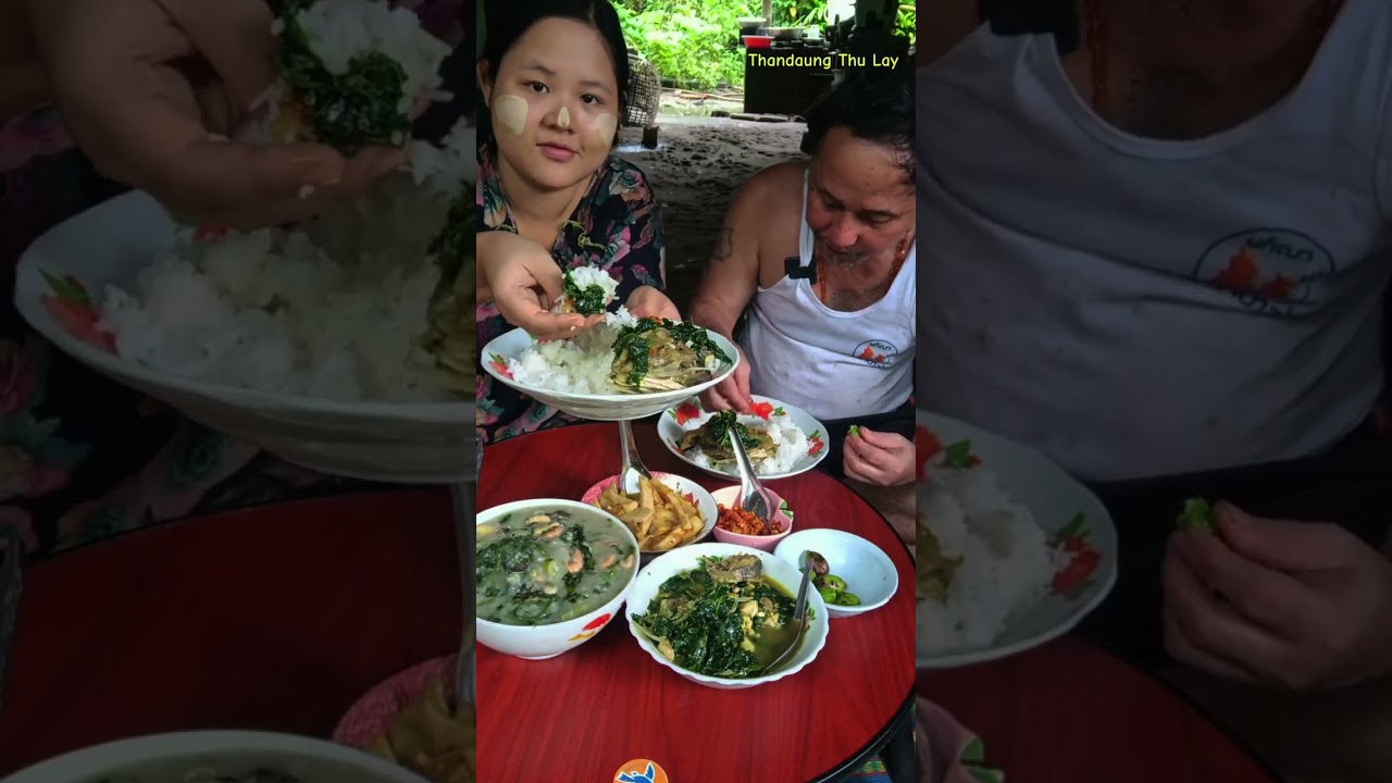 ကရင်ရိုးရာခရုတာလပေါ့ကို(ဒရင်ကောက်ရွက်)ခပ်ပီးငြုပ်သီးဆားထောင်းလေး‌နဲ့ဆိုတော့ ထမင်းမြိန်နေတာပေါ့😋🤗