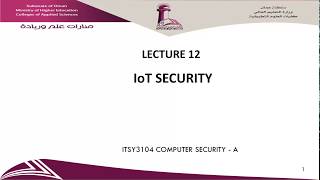 Lecture 12 IoT Security