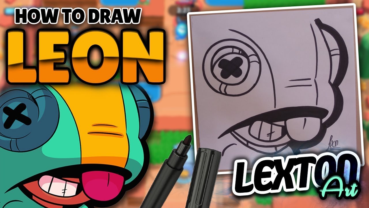 How To Draw Leon Brawl Stars Lextonart Youtube - brawl stars how to draw leon