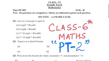 Class-6 Maths PT 2 Exam Question Paper/Term-2 /Session 2024-25/KV Sample Papers| #pvbreducational