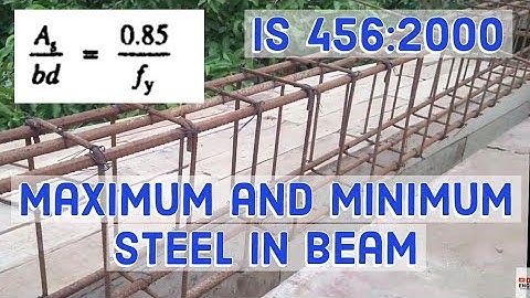 BEAM Reinforcement Arrangement AS PER IS 456:2000 | BBS OF BEAM Maximum and Minimum Percentage steel