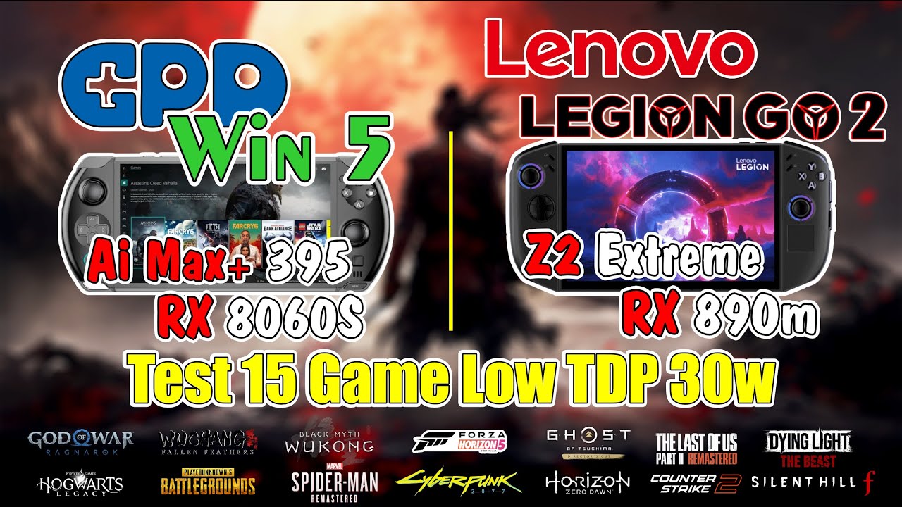 Legion Go 2 Z2 Extreme vs GPD Win 5 Ai Max+ 395 Test 15 Game 1080p