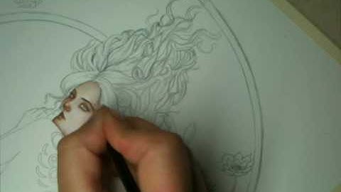 Acrylic Painting - Mermaid Face in Time Lapse