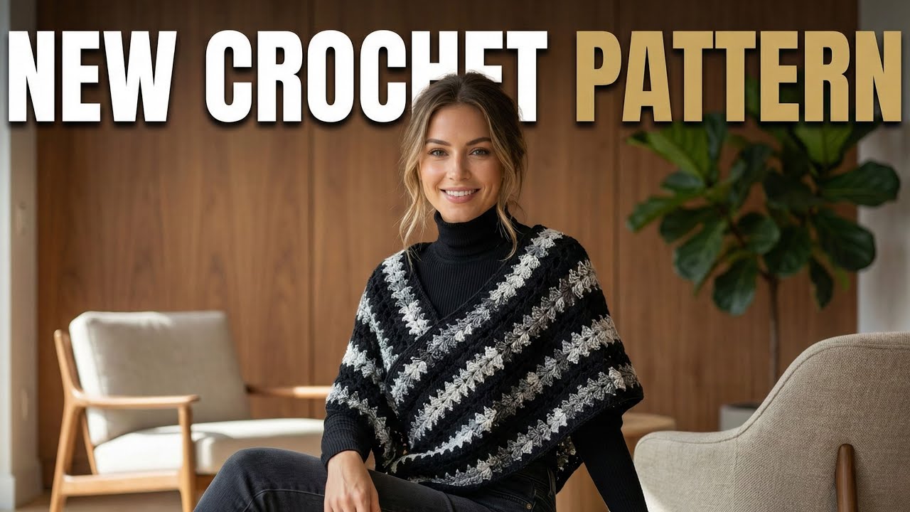 YENİ FAVORİNİZ OLACAK! 😍 Çok Şık Tığ İşi Şal / Panço Modeli / Crochet