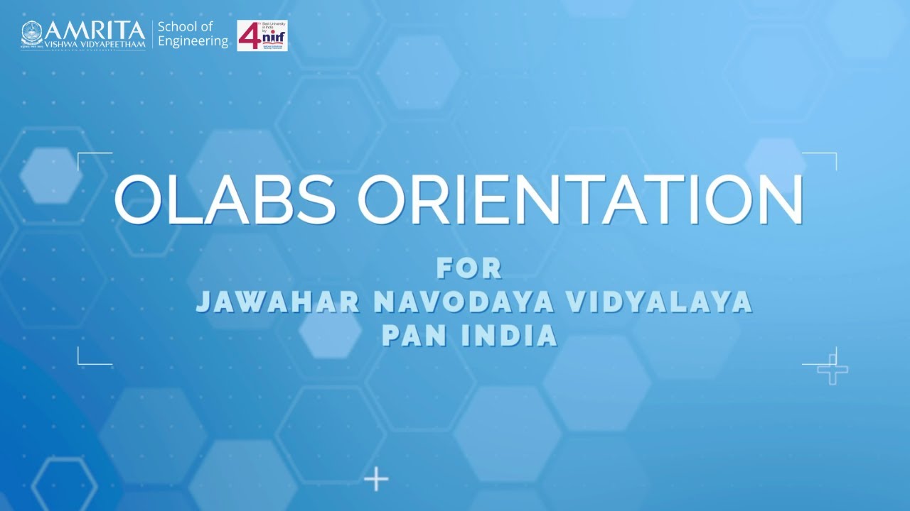 Amrita Olabs Orientation Jawahar Navodaya Vidyalaya Pan India YouTube