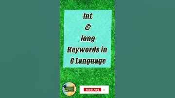 int and long in C Language | C Programming