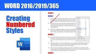 How to CREATE AND EDIT NUMBERED STYLES in Word
