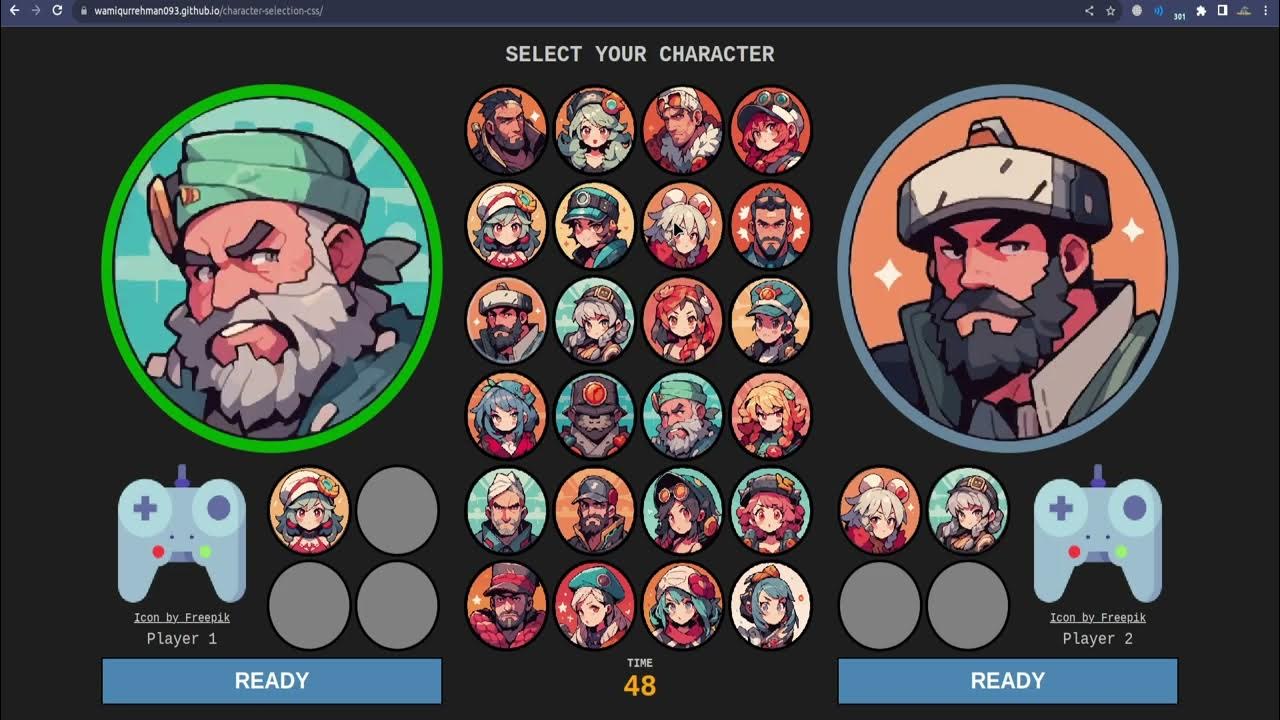 Character Selection Page Demo in CSS - YouTube