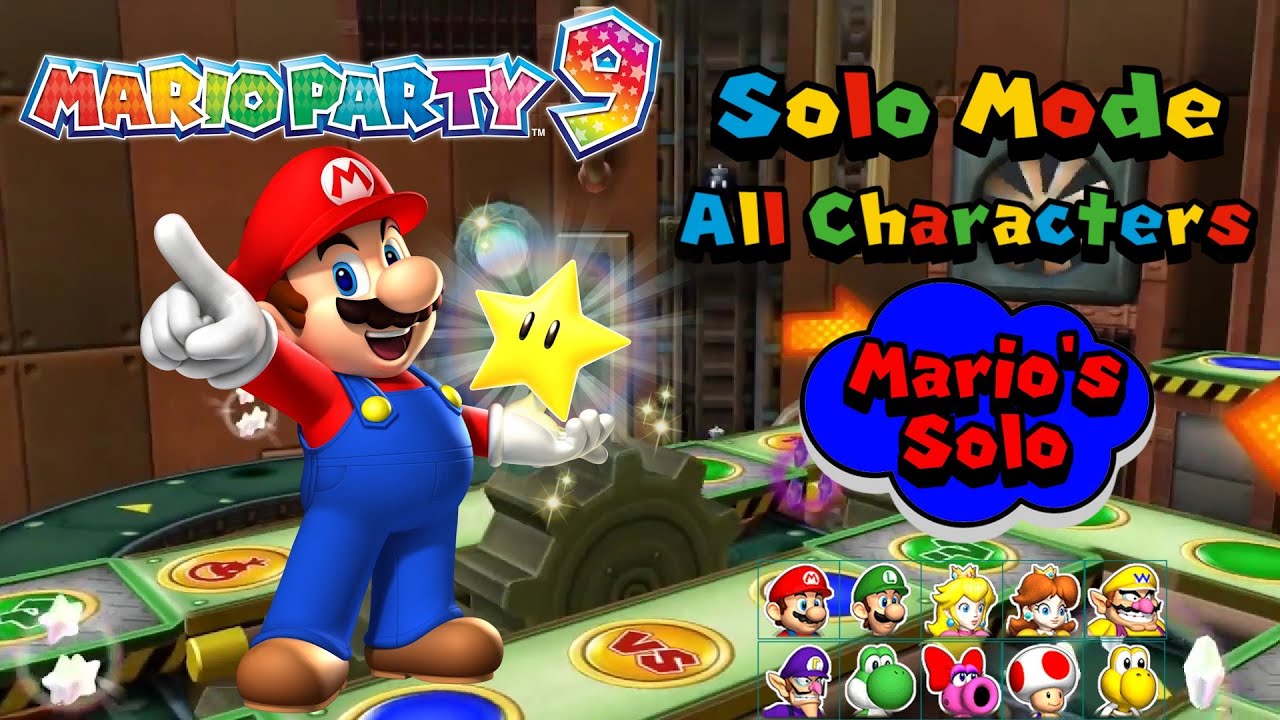 Mario Party 9 - Solo Mode - All Characters Playthrough - Part 2 Mario's Mini Stars Run