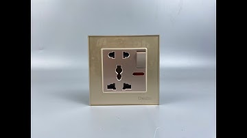 Ổ cắm đôi 3 chấu kèm công tắc Tenko TK-F71-D-28 Vàng I Tenko.com.vn