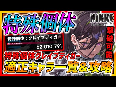 【メガニケ】特殊個体グレイブディガー攻略!! 適正キャラ一覧紹介＆攻略方法!!これで撃破可能!!【勝利の女神NIKKE】