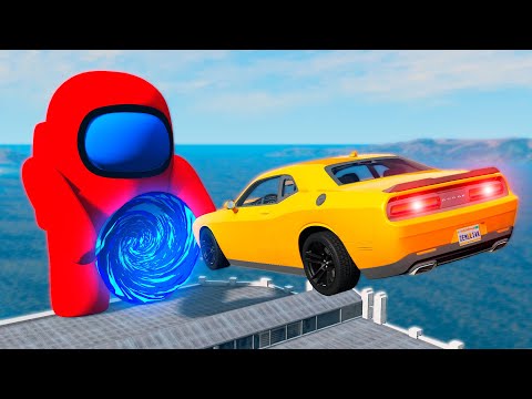 Car VS Portal Trap To Another Universe From Among Us Impostor | BeamNG Drive | BimTestCrash