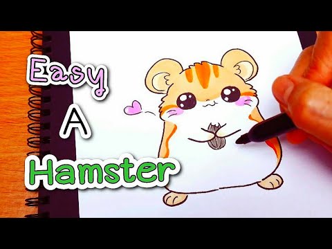 Draw : A Hamster [วาด หนูแฮมสเตอร์ ]★ สอนวาดการ์ตูน น่ารักๆง่ายๆ | Easy&Cute | Tutorial For Beginner