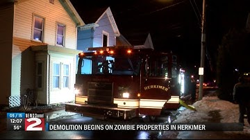 Demolition begins on several zombie properties in Herkimer