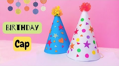 Birthday cap | How to make birthday cap | Birthday cap making with paper