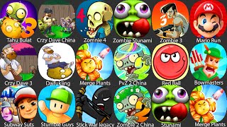 Tahu Bulat Attack HD,Crzy Dave China, Zomnie 4,Zombie Stunami,Mario Run,Daifukiing,Merge Plants screenshot 4