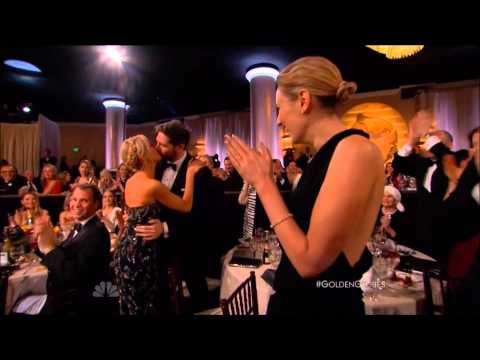 Dakota Johnson and Jamie Dornan during the Golden Globes 2015