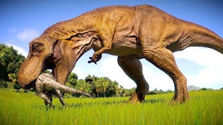 T-REX vs HERBIVORE BATTLE ROYALE  - Jurassic World Evolution 2