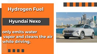 Hydrogen-fueled Hyundai Nexo (only emits water vapor and cleans the air while driving)