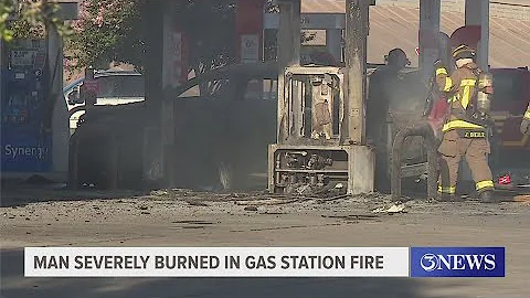 Man severely burned in gas station fire
