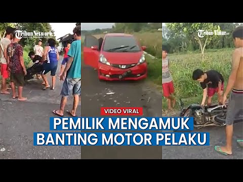 Aksi Balap Liar Tabrak Sebuah Mobil, Pemilik Mengamuk Banting Motor Pelaku thumbnail