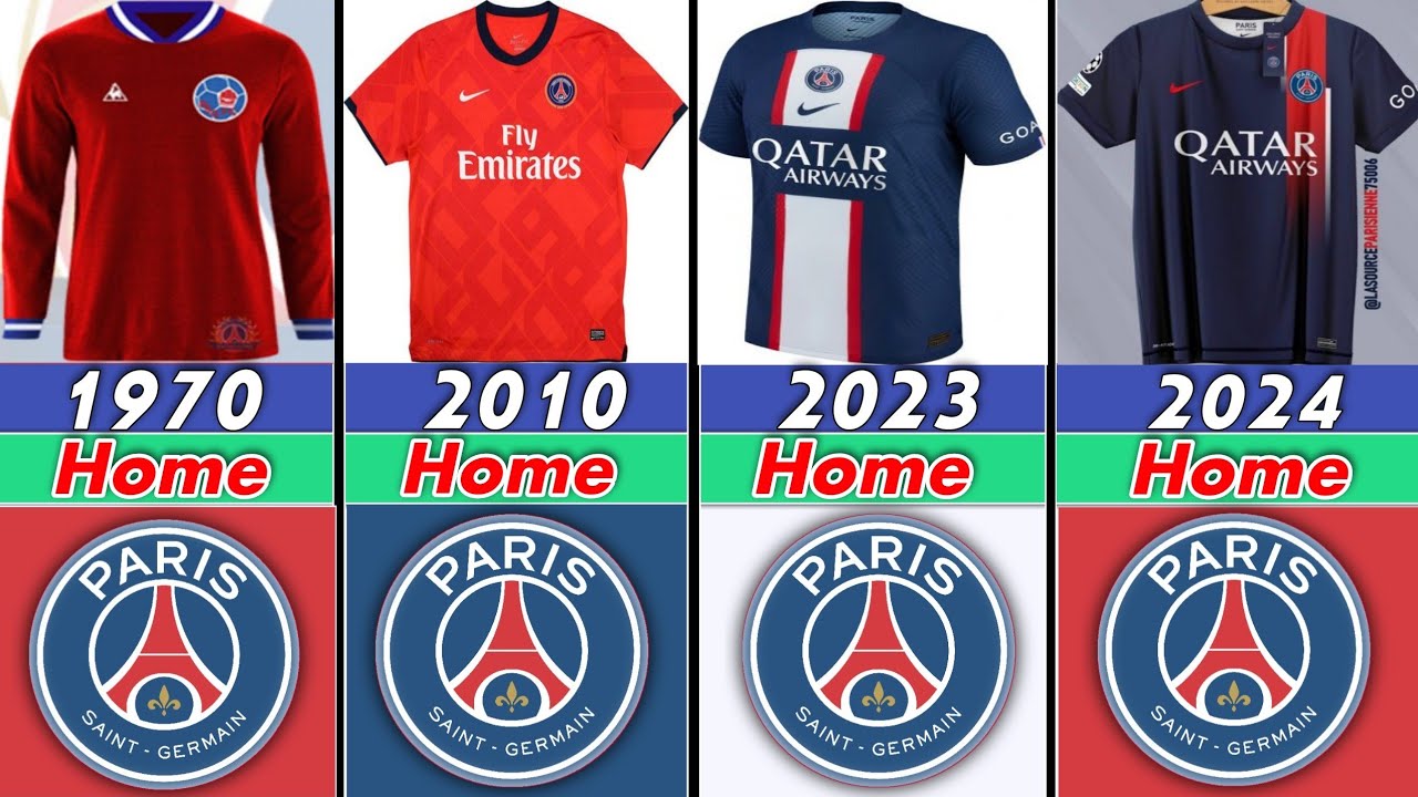 PSG - The history of Paris Saint-Germain jerseys 1980-2024 in Lego