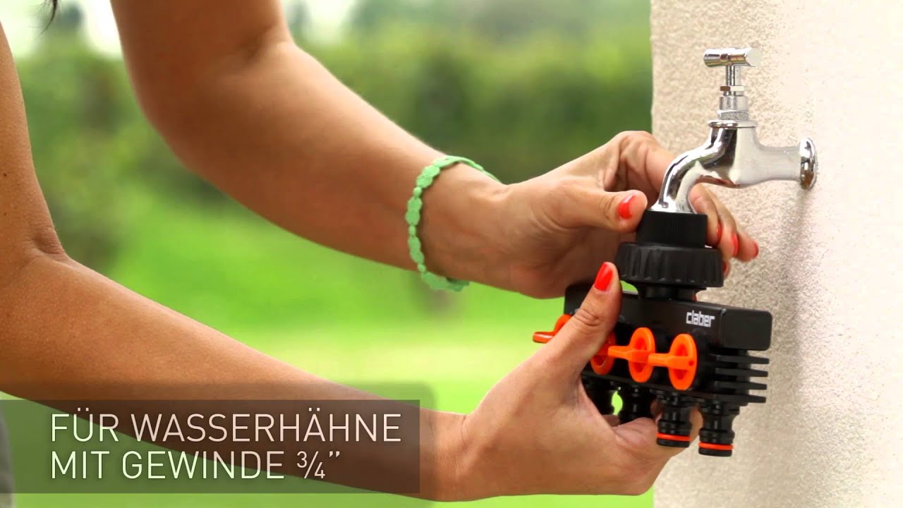 4-Wege-Schlauchverteiler Aus Massivem Messing Mit Absperrventilen Wasserhahn Und 34 Zoll Ausgangen Kann Bis Zu 4 Schlauche Gleichzeitig Verwenden 85391258