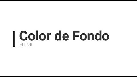 Poner color de Fondo en HTML