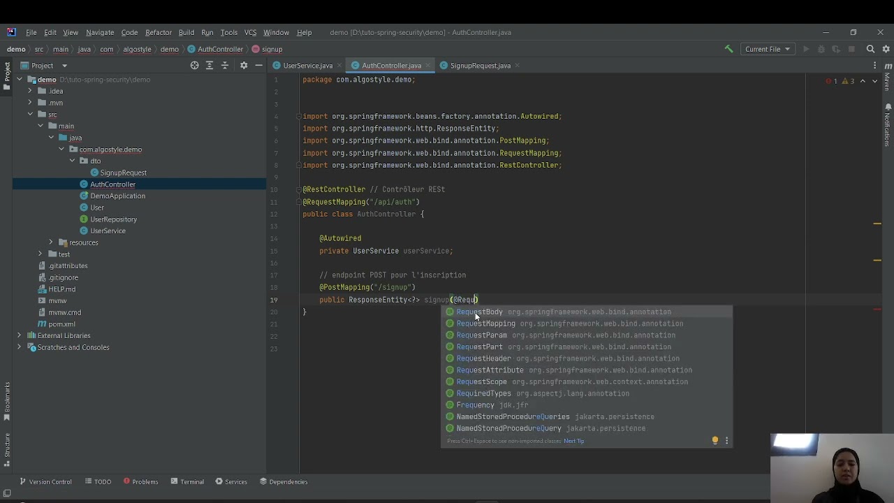 Spring Security pratique #8 | Création du AuthController (Signup Endpoint)