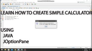 Famous LEARN HOW TO CREATE SIMPLE CALCULATOR || Java || JOptionPane Wealth