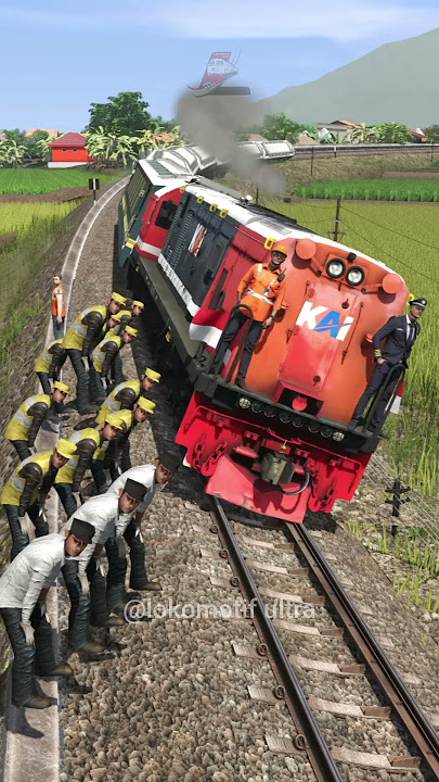 Rangkaian Kereta Api Panjang Melewati Jalur Rel Miring #keretaapi #railroad #train #railway #kai
