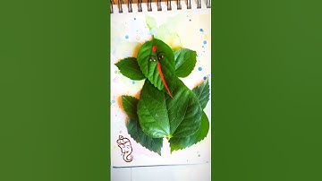 Ganesha with flower leaves 🌿🥰 Happy Ganesh chaturthi 🙏 #shorts #leafart #ganeshchaturthi