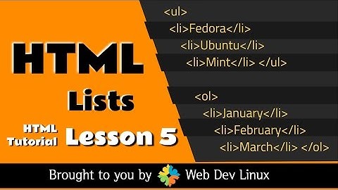 HTML Tutorial - Chapter 5 - HTML Lists