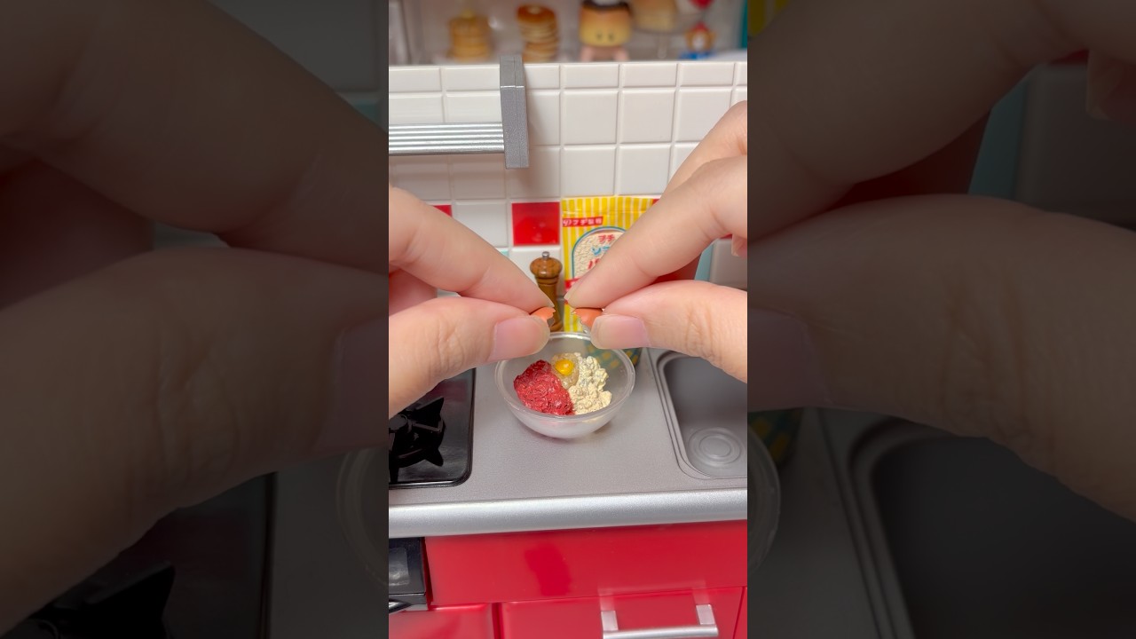 Cooking Miniature - Hamburger steak! 🥩🍳🍴 #miniature #rement #hamburgersteak