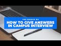 How to give answers in campus interview  the marine whales
