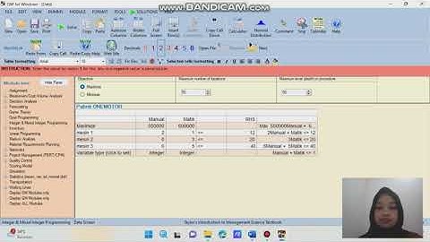 Modul Integer Programming (SOAL UTS 3)