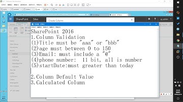 SharePoint 2016 Column Validation and Column Default Value demo