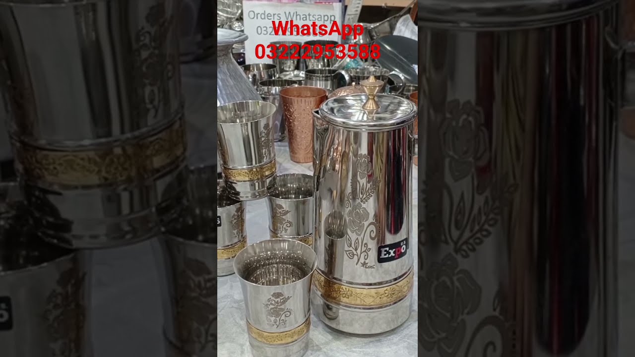 Indian Steel Jug Glass Set Crockery Wholesale Market India Ke Bartan Indian Steel Jug Glass Set Crockery Wholesale Market India Ke Bartan