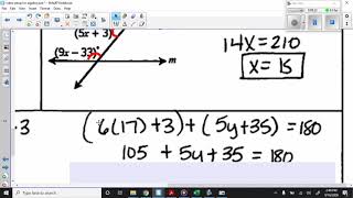 algebra examples of parallel lines with transversal