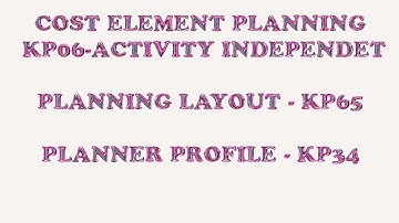 Planning Layout =T-CODE KP65 and Planning Profile = T-CODE KP34 FOR KP06