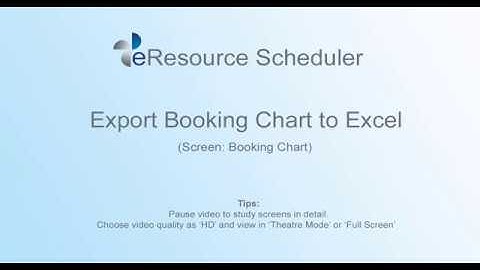 Export Booking Chart to Excel - eRS Employee Scheduling Software