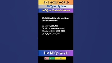 Python MCQ #07 on Variable Names #python #programming #mcqs