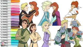 Disney Princess Frozen Coloring Book Compilation Anna Elsa Kristoff Olaf Honeymaren Ryder Nattura