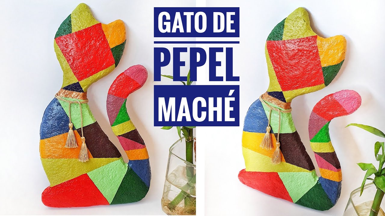hierba regular Contiene Gato Decorativo con Papel Maché| DIY #Manualidades #PapelMache - YouTube
