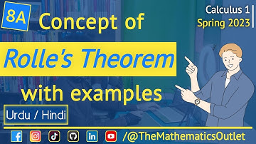 Rolles theorem in urdu hindi | Examples of rolles theorem || Lec 8A