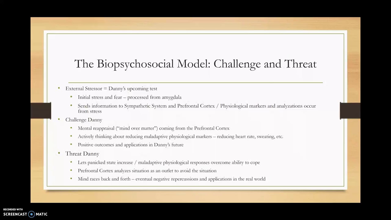 The Biopsychosocial Model of Challenge and Threat - YouTube