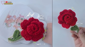 Crochet Rose Hairclip 🌹 Tự Móc Kẹp Tóc Hoa Hồng Siêu Đẹp | Mimi Handmade