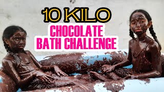 How to do the 10 Kilo Chocolate bath challenge @SivalaSisters #chocolatebath