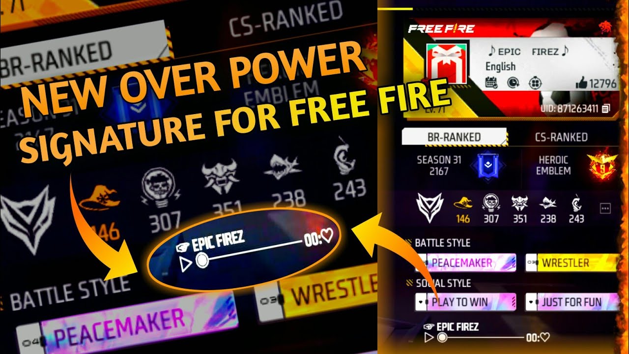 NEW BEST LOVE SIGNATURE FOR FREE FIRE || FREE FIRE STYLISH BIO || BEST SIGNATURE